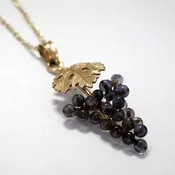 14kt. Gold Blue Iolite Grape Cluster Necklace