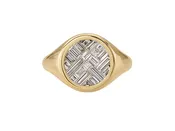 0.72ct GVS Lattice Baguette and Carré Diamond Signet Ring