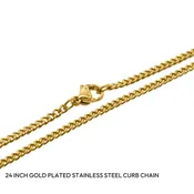 24" Gold-Plated Stainless Steel Curb Chain
