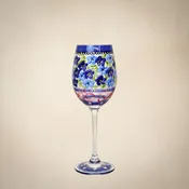Barcelona Blue Flowers Wine   S/2