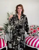 Abstract Print Tiered Midi Dress-Forest