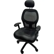 Get Hooked Up Mesh Top Grain Black Leather With Headrest