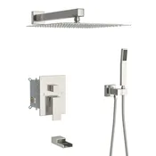 10" Wall Mounted Square Shower System With Rough In Valve