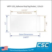 1.5" x 2.0" Clear Vinyl Pocket, with Peel-and-Stick Adhesive Backing, VATP-1252