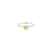 10k White Gold Citrine Bezel Women's Ring