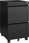 2 Drawer File Cabinet on Wheels, Home Office Mobile under Desk with