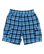 Boys Plaid Cargo Shorts Azure Grey BS888