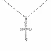 0.07 CT TW. Lab-Grown Diamond Child's Cross Pendant