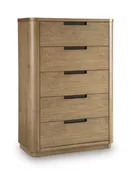 Pamaria – Five Drawer Chest – Light Brown