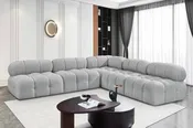 Ames 102" Boucle Fabric Upholstered Modular Sectional - Grey - 5-Pc Configuration C