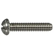 10-24 X 1 Stainless Steel Slotted Round Head Machine Screws - 18-8 Coarse Thread