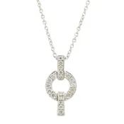 0.20ctw Diamond Accented Pendant and 14.5"/13" Cable Chain in 18K White Gold