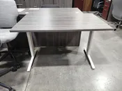 48” Height Adjustable Table w/ T Leg “Newport Gray/White”
