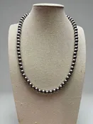 6mm Sterling Pearl Necklace - 22 inch