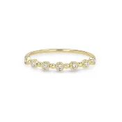 14k Bead Round Bezel Diamond Ring