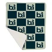10213 - 50" X 60" Checkerboard Knit Sherpa Blanket