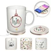 Coffee Mug Tea Cup Warmer & Wireless Charger w/Auto-Shut Off for Office Desk Use