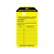 BSY-AED-0 YELLOW AED INSPECTION RECORD TAG