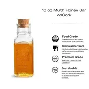 16 oz Muth Honey Jar, Bottle w/Cork
