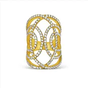 18K yellow gold 'Swirls' cocktail diamond ring