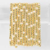 4mm Bead & Pearl Stretch Bracelet