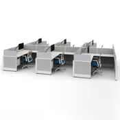 6' x 7' Cubicles - Global Compile 6-Person Station (ATWPOP94)