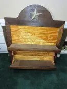Rustic Lighted Texas Star Wall Shelf Display Two-Tone Wood