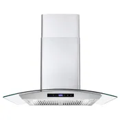 30 in. 380 CFM Ducted Wall Mount Glass Canopy Range Hood with Touch Controls, Permanent Filters, and LED Lighting (COS-668AS750)