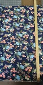 Birds and flowers on navy blue knit