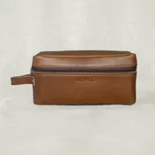 Full-Grain Leather Dopp Kit for Men - Stylish Travel Essential