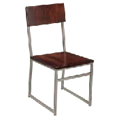 Indy Metal Chair with Clear Coat Finish and Wood Back