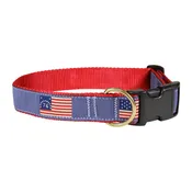 1.25” Ribbon Dog Collar – Historic American Flags