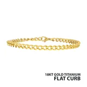 Gold Plated Titanium Curb Bracelets