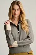 POP POSH COTTON CASHMERE POLO SWEATER