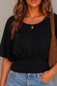 Banded Waist Dolman Top