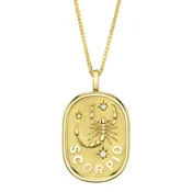 0.02Ct Diamond Zodiac Scorpio Scorpion Star Matte Chopin Chain Necklace