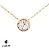 14K Gold Diamond Solitaire Pendant Necklace