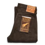 1914W Amami Mud-Dyed 17oz Sashiko Jeans Regular Straight - Dark Brown