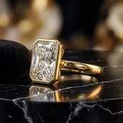 14K Yellow Gold Radiant Cut Lab Grown Diamond Ring