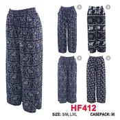 12 Pairs Women Summer Lightweight Leisure Pants Printed Beach Casual Pants Loose Fit HF412