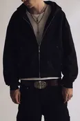 Cropped Zip-Up Hoodie