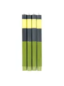 Abstract Striped Beryl Olive-Indigo-Jasmine Eco Candles - Set Of 4 — PARISA