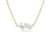 Emerald Cut & Pear Toi et Moi Necklace - Lab-Grown Diamond