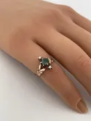 14k Gold 0.50ct Emerald & Pearl Ring/ Size 3.75/ 1.6g
