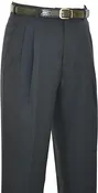 Bocaccio Navy Blue Classic Fit Pleated Dress Pants