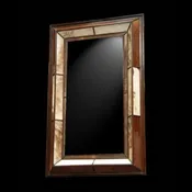 Cowhide Leather &amp;amp; Wooden Frame