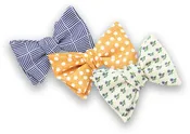 3 Pack Bow Tie Bundle - #1 - Navy Geometric, Orange Dot, White Floral