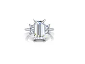 Adore Three Stone Emerald Cut Engagement Ring (5.45cttw.)