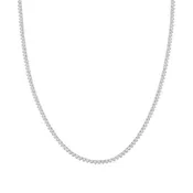14K White Gold 3-Prong Diamond Tennis Necklace
