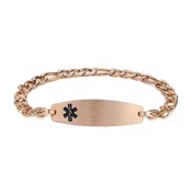 Custom Engravable Unisex Stainless Steel Figaro Chain Medical Alert ID Bracelet